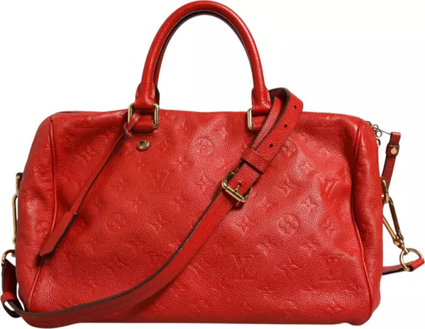 Louis Vuitton  Red Monogram Empreinte Speedy Bandouliere 30